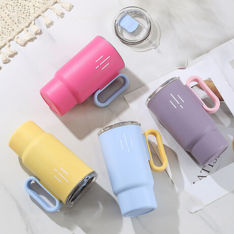 Vaso térmico de acero con tapa y asa - 560ml Fucsia