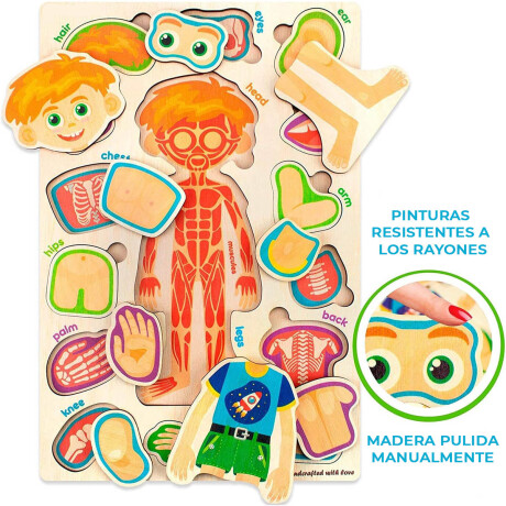 Set X2 Puzzles Cuerpo Humano Rompecabezas Madera Jug001104