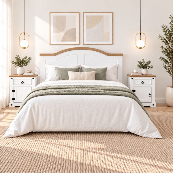 COMBO DORMITORIO - LINEA CORONA RESPALDO + 2 MESAS DE LUZ COMBO DORMITORIO - LINEA CORONA RESPALDO + 2 MESAS DE LUZ