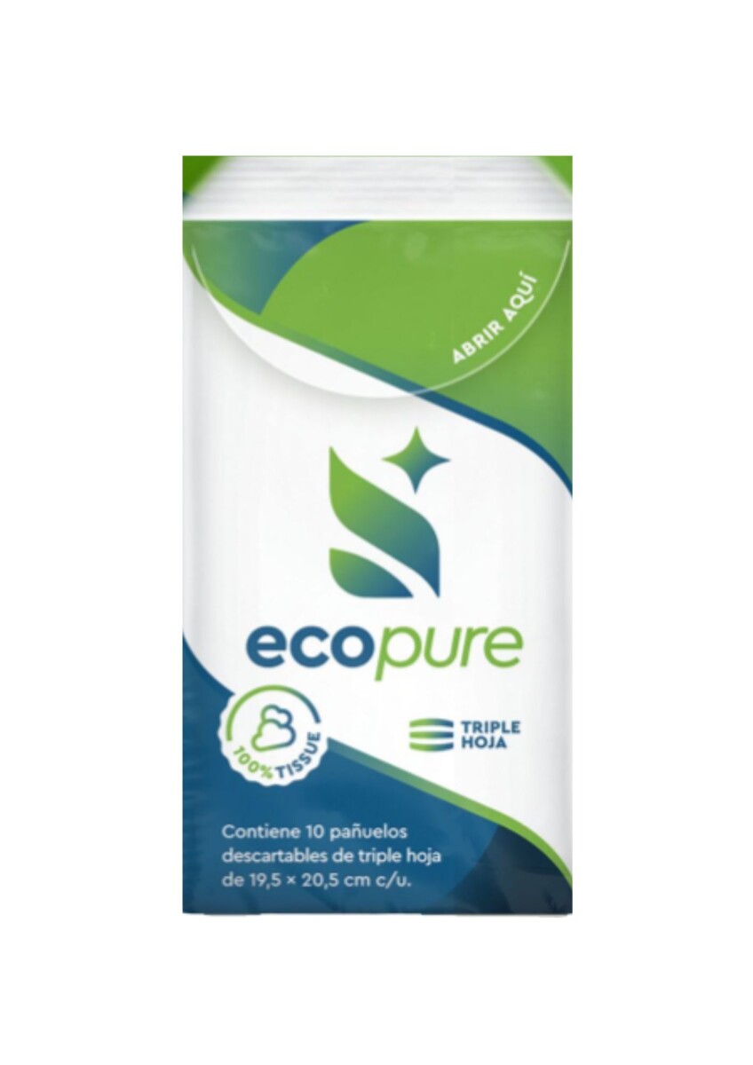 ECOPURE PAÑUELOS DESECHAB. TRIPLE HOJA 