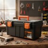 Caja De Herramientas Tactix plástica con cierre y tapa 20 " Caja De Herramientas Tactix plástica con cierre y tapa 20 "