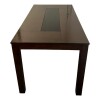 Mesa de comedor con vidrio negro - PRODUCTO CON DETALLES EN LA MADERA. Mesa de comedor con vidrio negro - PRODUCTO CON DETALLES EN LA MADERA.