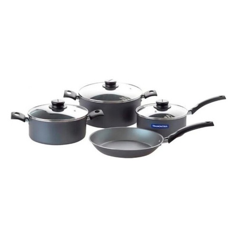 Juego de batería de cocina 7 piezas Starflon Línea París Tramontina Negro