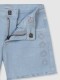 Pantalon Corto Con Bordados Azul Claro