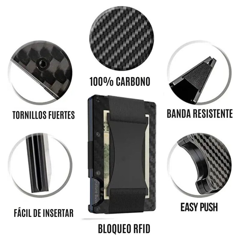 Tarjetero Billetera Bloqueo Rfid Anti Clonacion Carbono Tarjetero Billetera Bloqueo Rfid Anti Clonacion Carbono