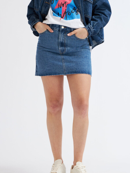 Minifalda de jean azul Azul Medio