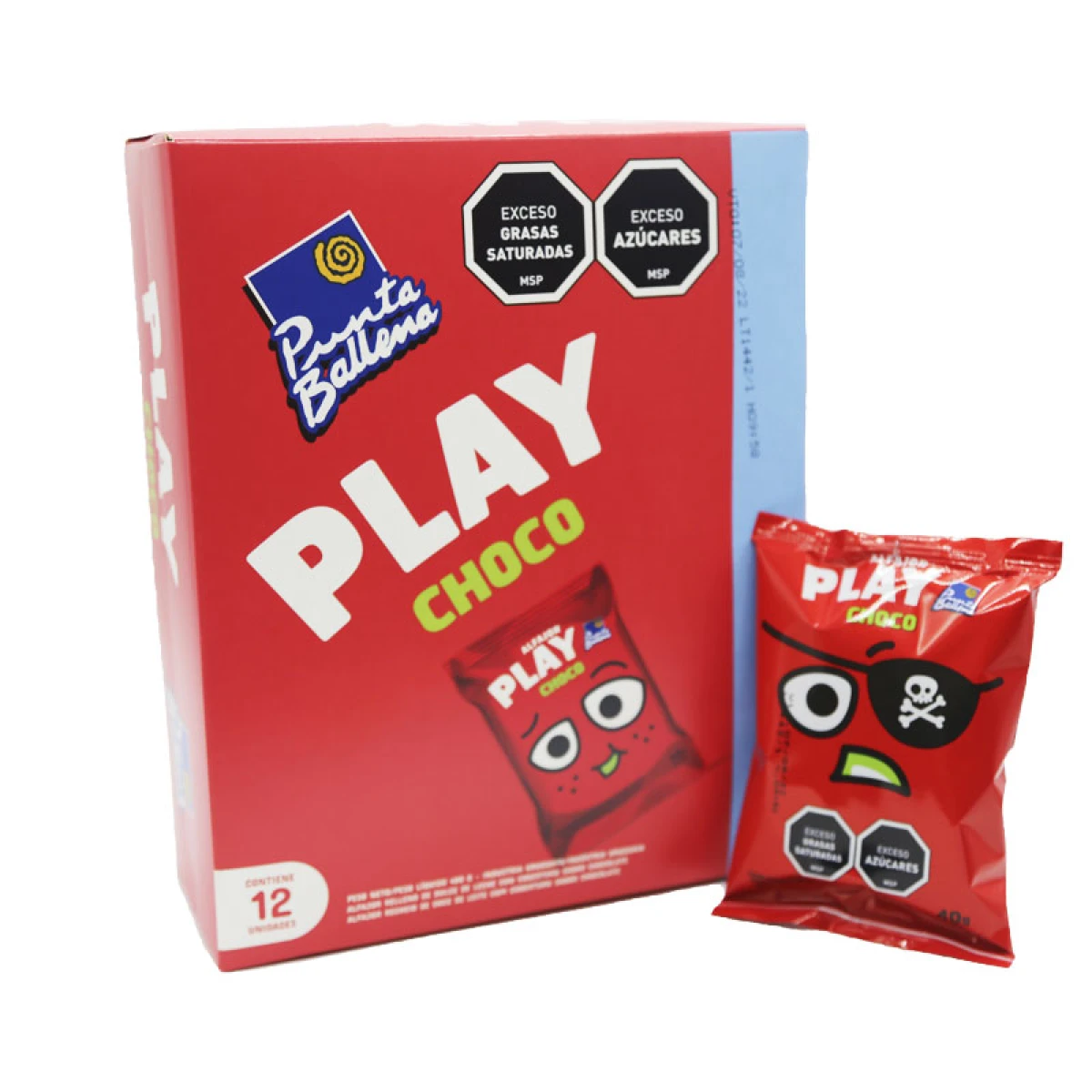 Alfajor Play X 12 unidades PUNTA BALLENA - Chocolate 