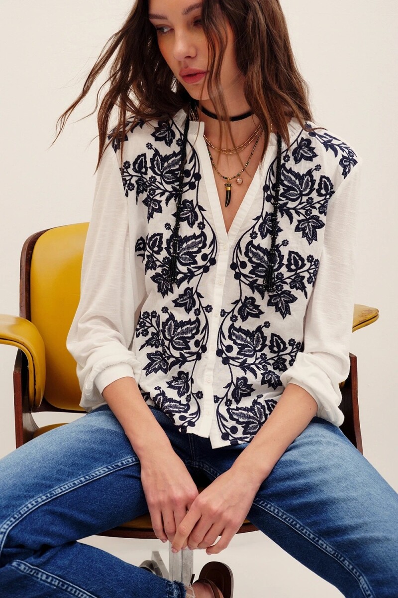 CAMISA AMALITA EMBRO Crudo