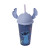 Vaso Plástico Milk Shake con Forma y Pajita Stitch 500 ml AZUL