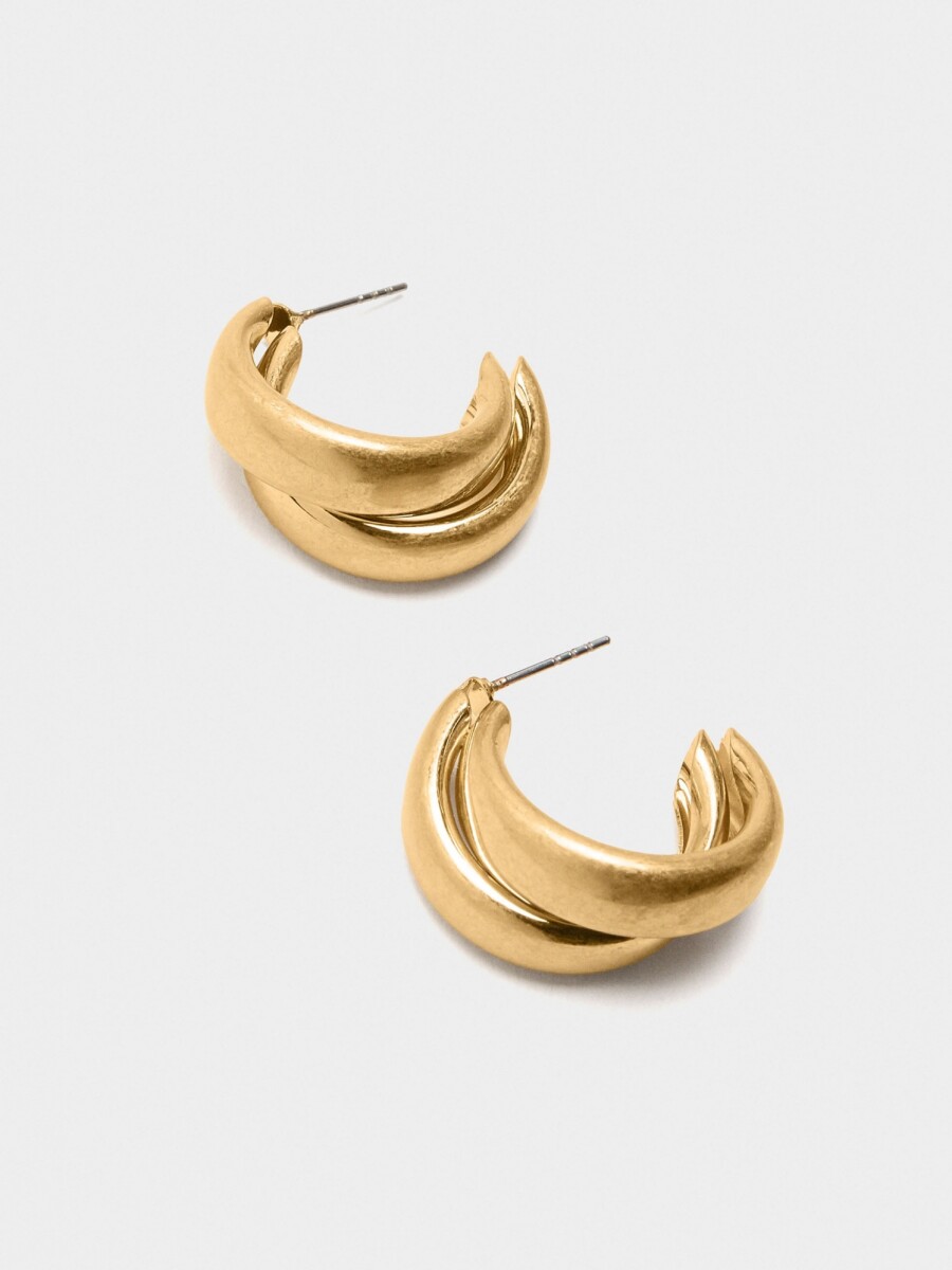 Aros Abiertos Efecto Doble dorado