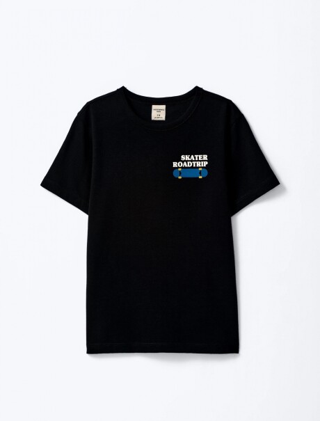 CAMISETA INFANTIL CON ESTAMPA NEGRO