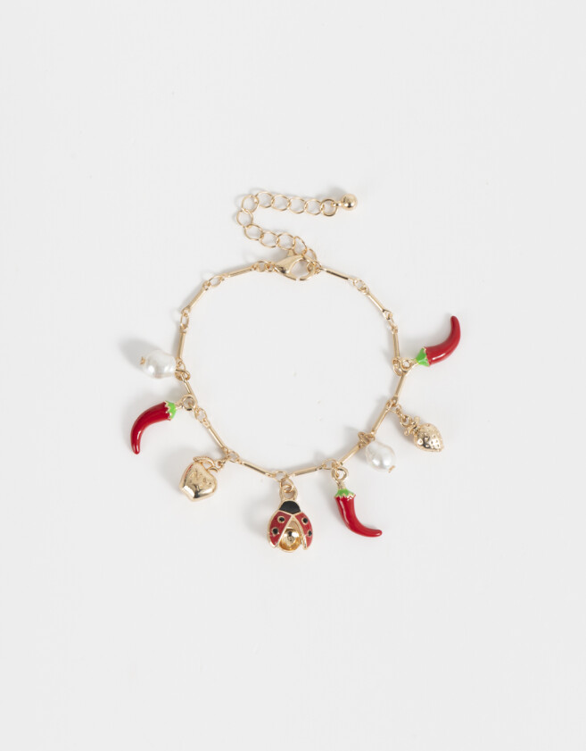 Pulseras Flexibles Frutas Pulsera Flexible Multidijes Frutas - Dorado