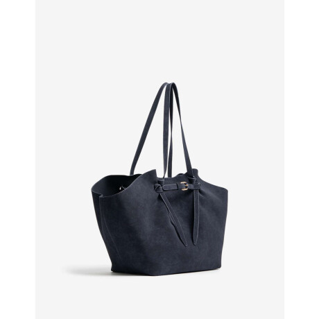 Cartera Shopper Con Bolso Azul marino