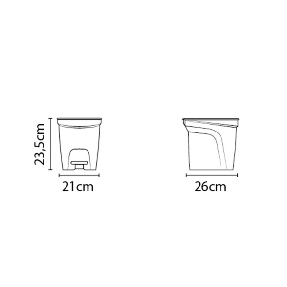 Papelera "COMPACT" 7 Lt. en polipropileno blanco -TRAMONTINA TD0432