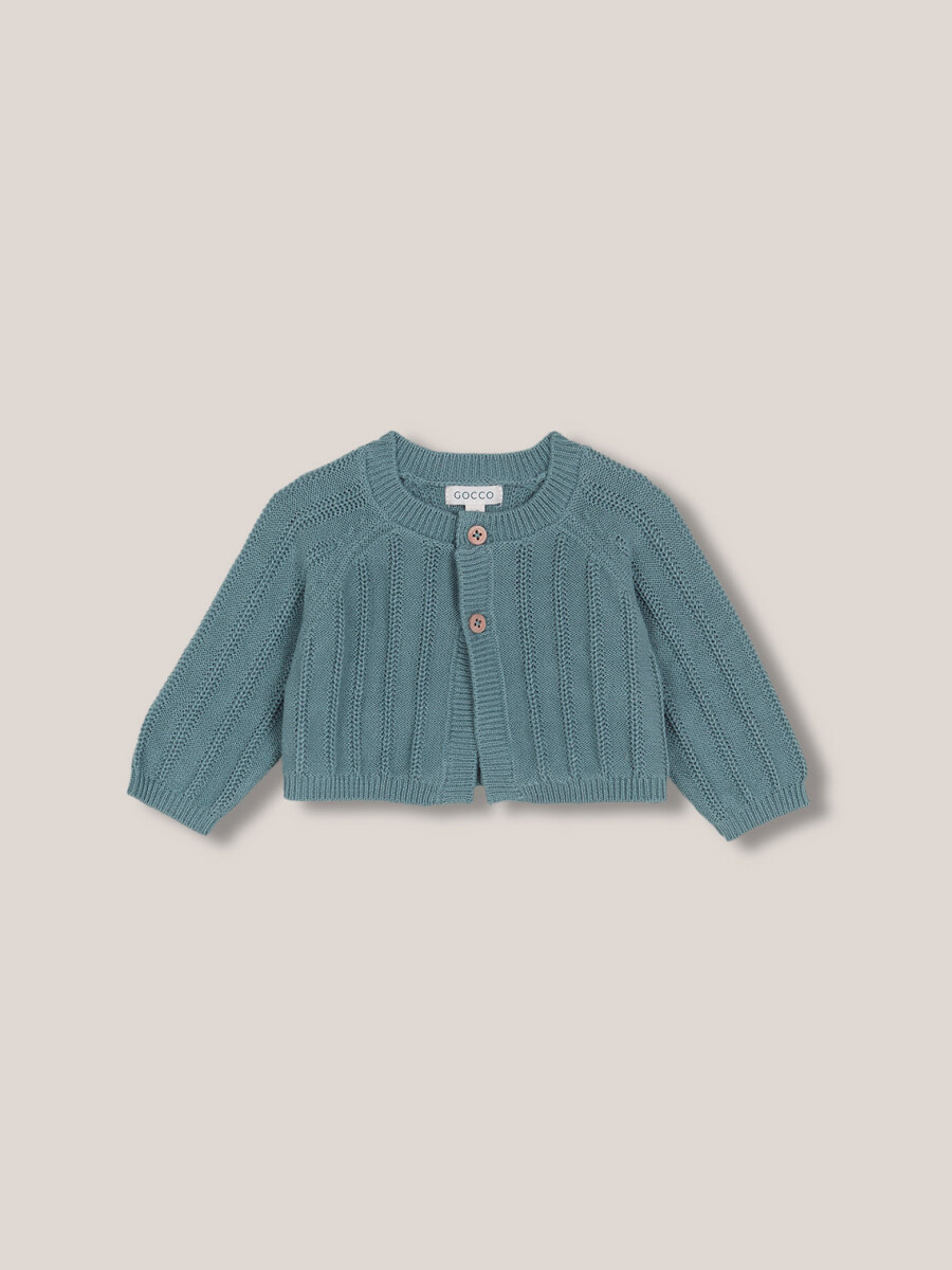 Chaqueta Punto Del Reves Verde