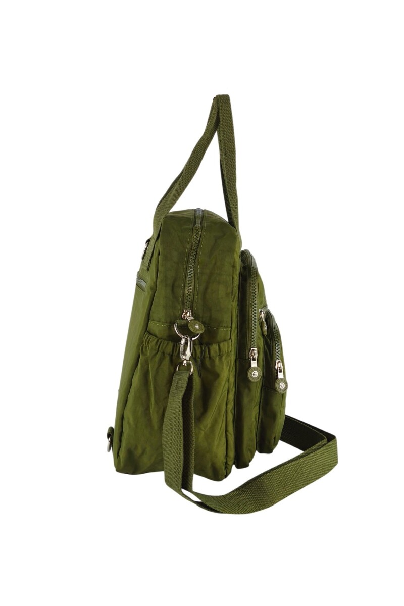 Bolso mochila y morral verde