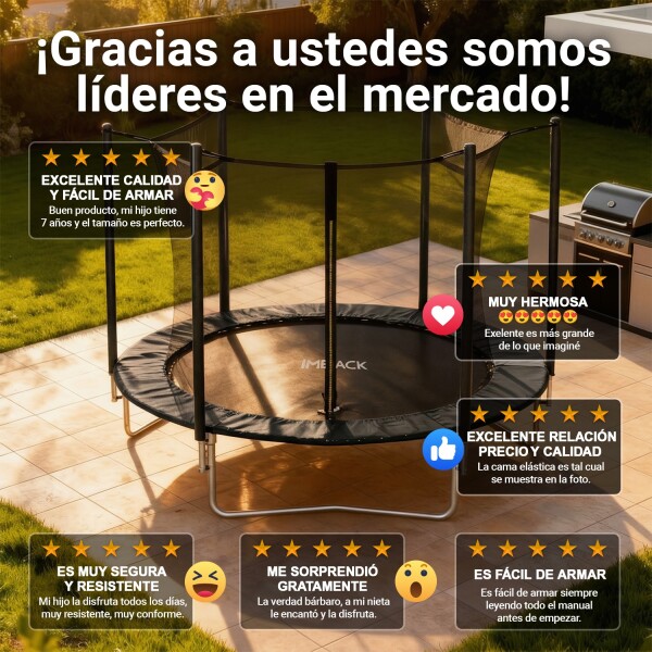 Cama Elastica 2.44 M Trampolin Saltarin Niños Adultos Grande Con Red Proteccion Imback Negro Cama Elastica 2.44 M Trampolin Saltarin Niños Adultos Grande Con Red Proteccion Imback Negro