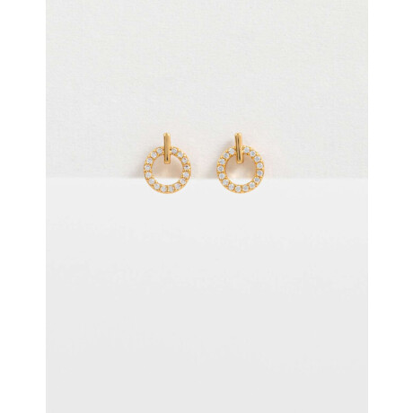 Aros Pasantes Oro Zirconia Dorado