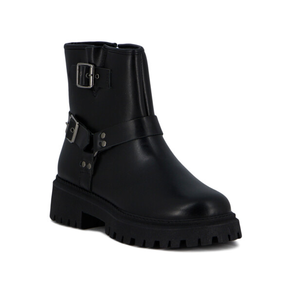 Darkness Bota De Dama Casual Con Tira Y Hebillas Negro