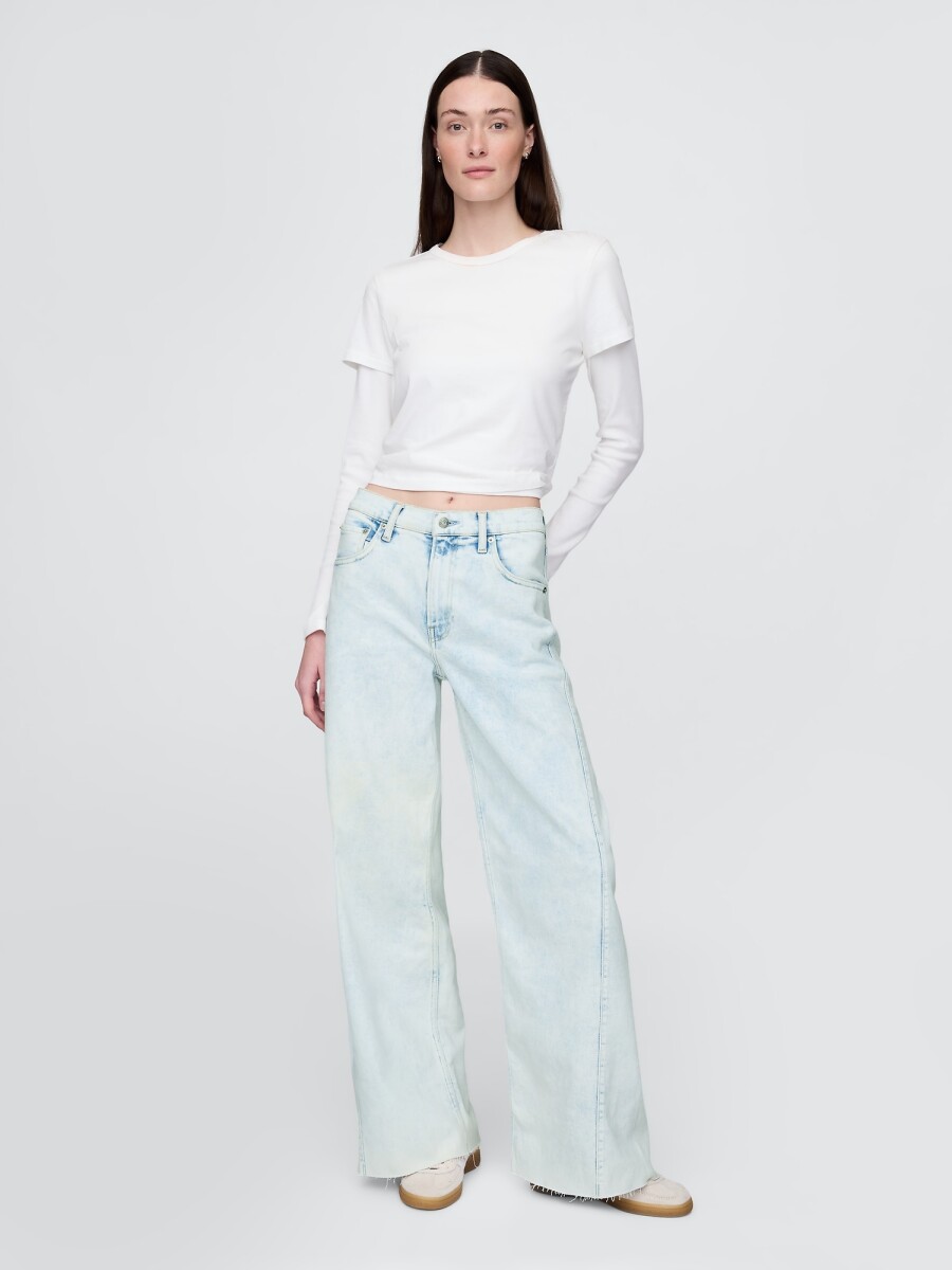 Jean Stride Tiro Alto Mujer - Light Indigo 1 