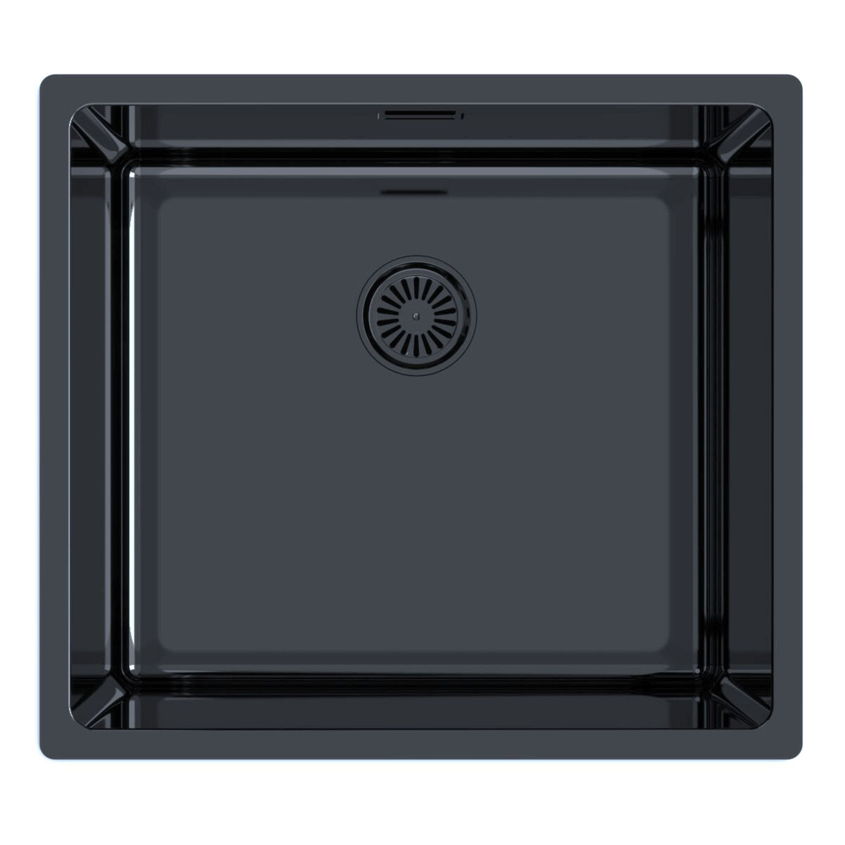 Pileta Simple Ac. Inox Ss304 1.2Mm C/desague Y Valvula Color Gun Metal 