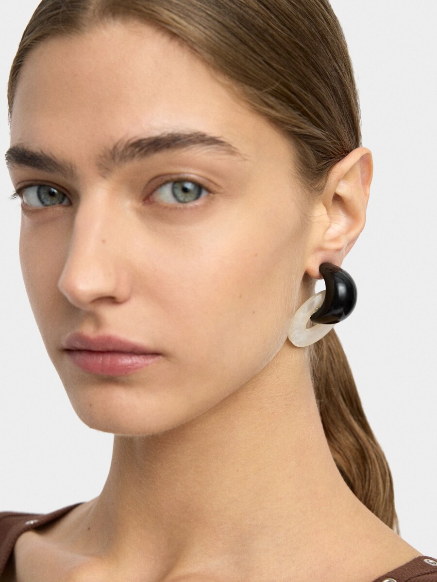 Pendientes Redondos De Efecto Piedra multicolor