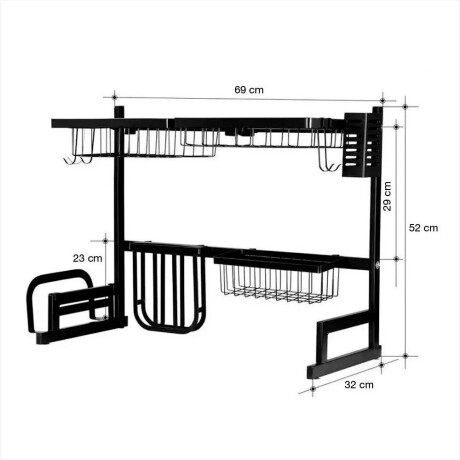 Escurridor Para Vajilla Sobre Pileta Con Estantes Metal Negro