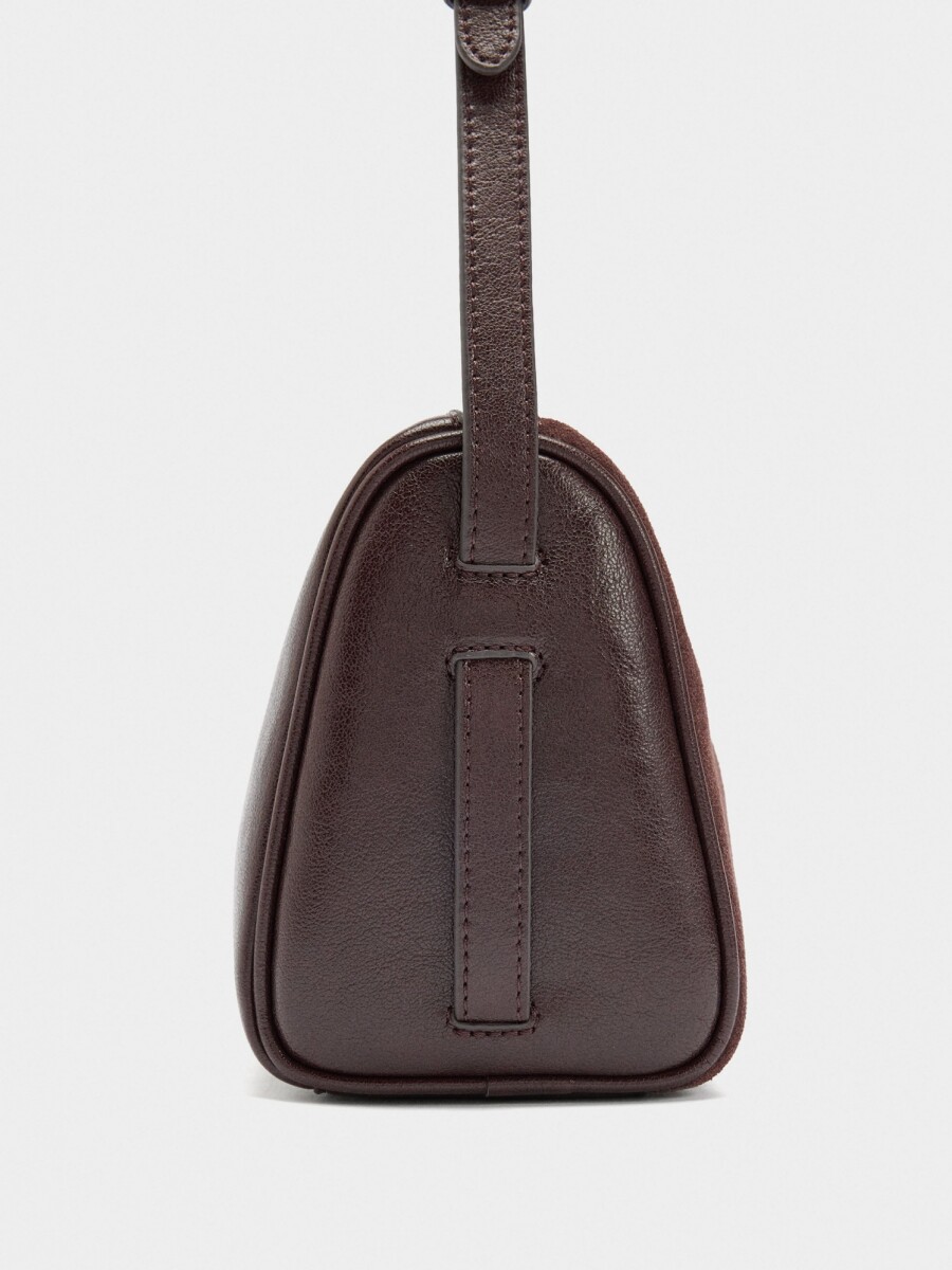 Bolso Bandolera Con Detalles De Piel marron