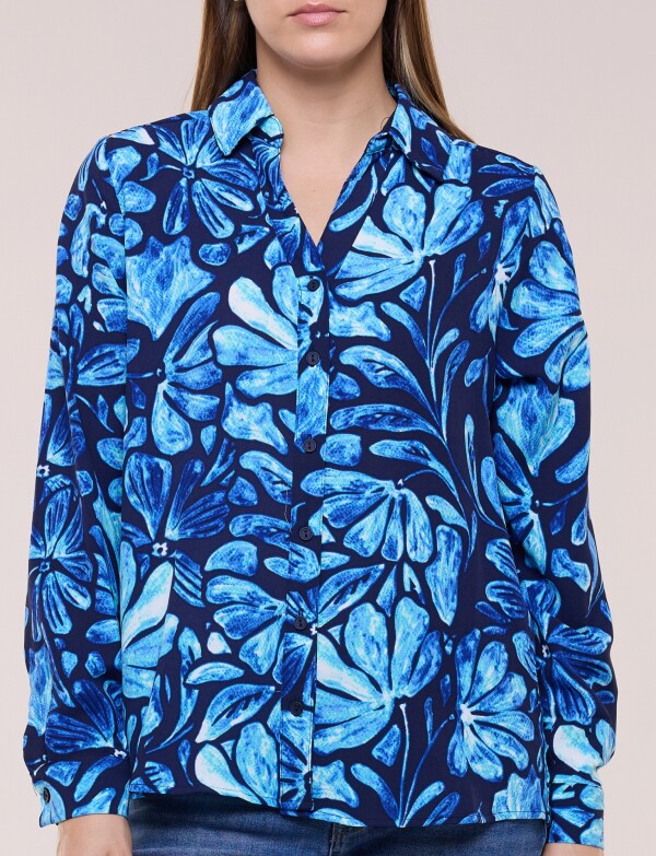Camisa Gasa Print AZUL/MULTI