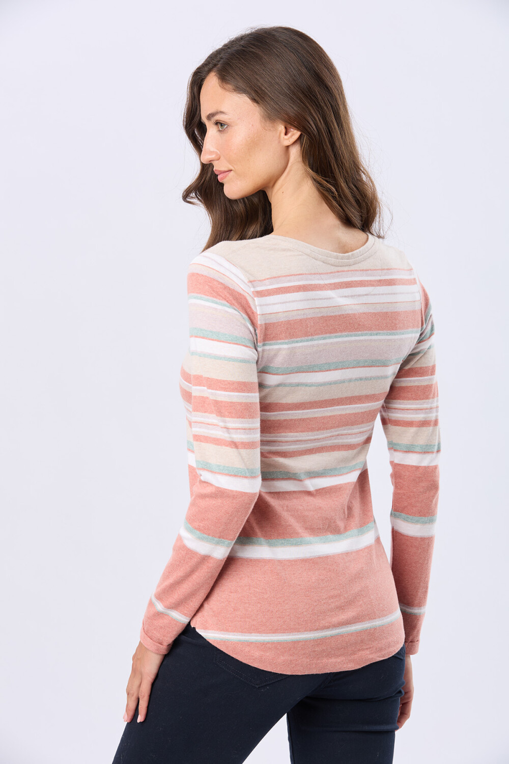 REMERA RAYADA DE ALGODÓN Rosado