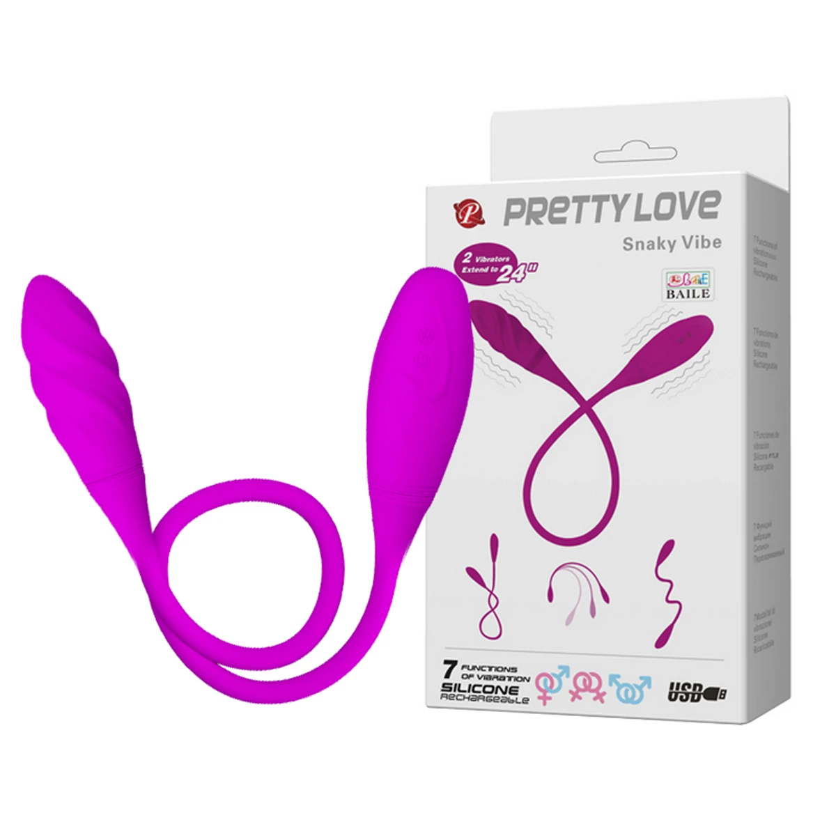 Huevo Vibrador Usb Con Doble Punta Snaky Vibe 