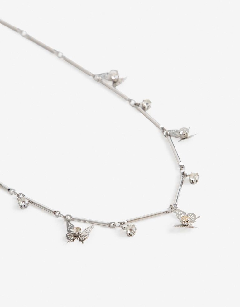 Collares Cortos Metal Collares Cortos Metal Mariposa - Plateado Rodio