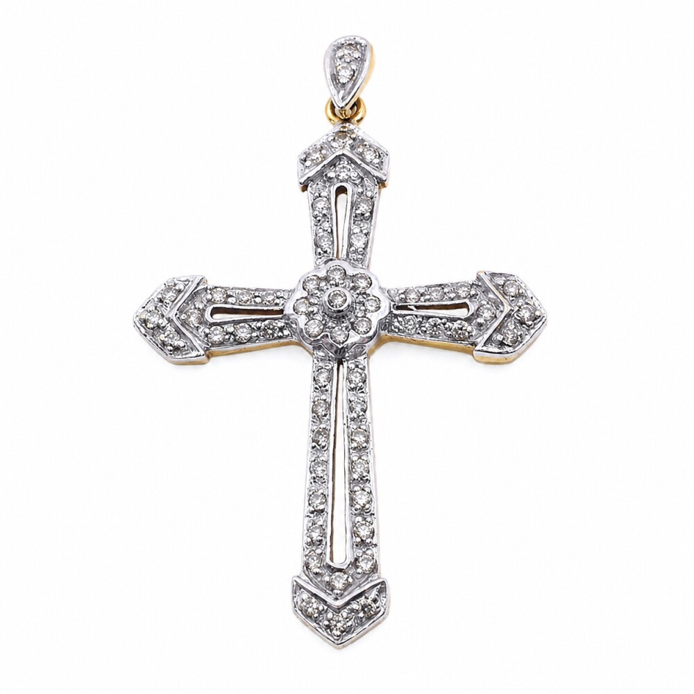 Cruz Oro blanco 18K y brillantes Cruz Oro blanco 18K y brillantes