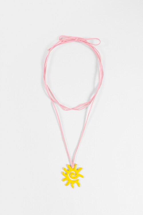 Collar cordón sun espiral amarillo
