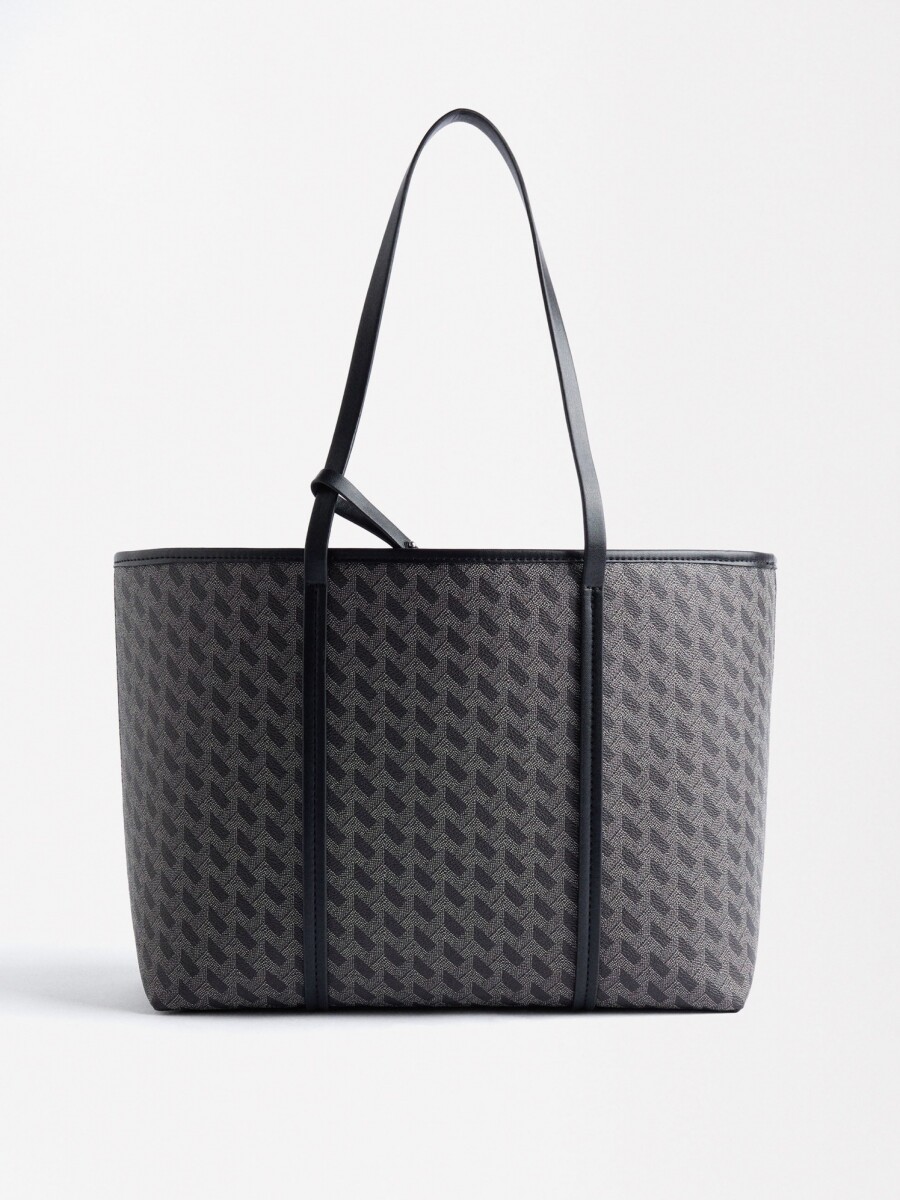 Bolso Shopper Estampada negro