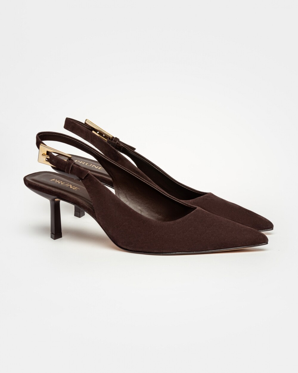 Stiletto Naomi en cuero nobuk Chocolate