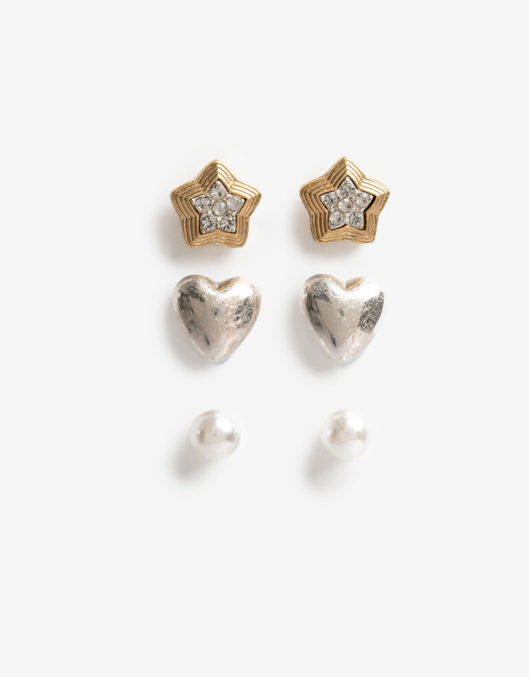 Aros Sets Metal Set De Aros Pasantes Biplating - Combinacion Bicolor