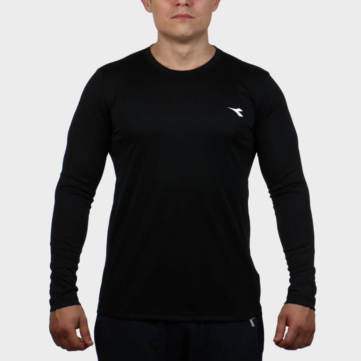 Remera Térmica Deportiva Hombre Diadora Dry Fit - Negro-negro 
