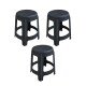Set x3 Banqueta simil ratán NEGRO