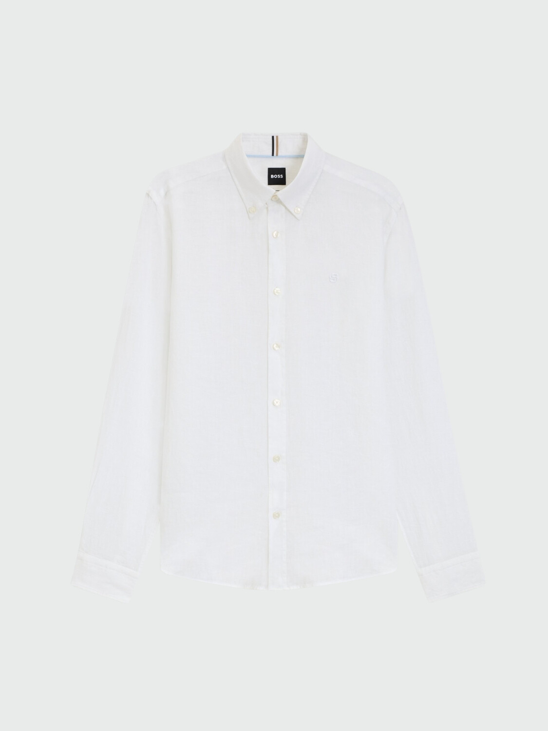 BOSS - Camisa Slim- Fit Lino Blanco