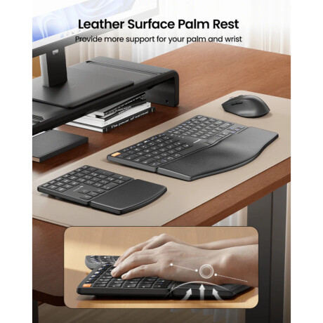 Combo Mouse y Teclado Español Ergonómico Inalámbrico 3EN1 Protoarc EKM04 001