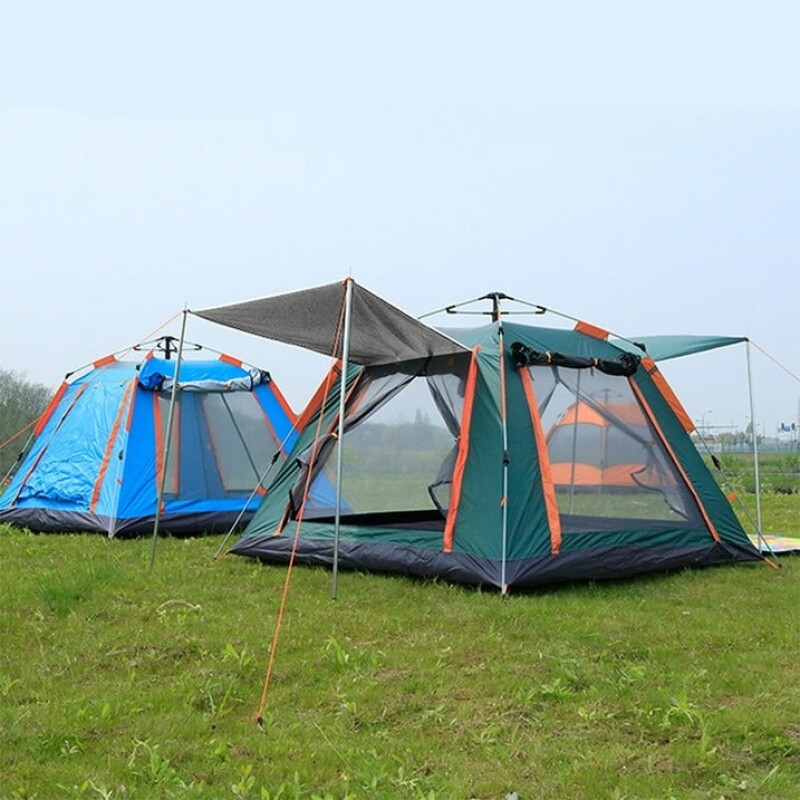Carpa con Avance Liviana Impermeable Ventilada Capacidad 6 a 7 personas AZUL