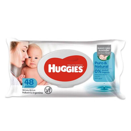 Toallitas Huggies Puro & Natural X48 ¿ Higiene Natural Toallitas Huggies Puro & Natural X48 ¿ Higiene Natural