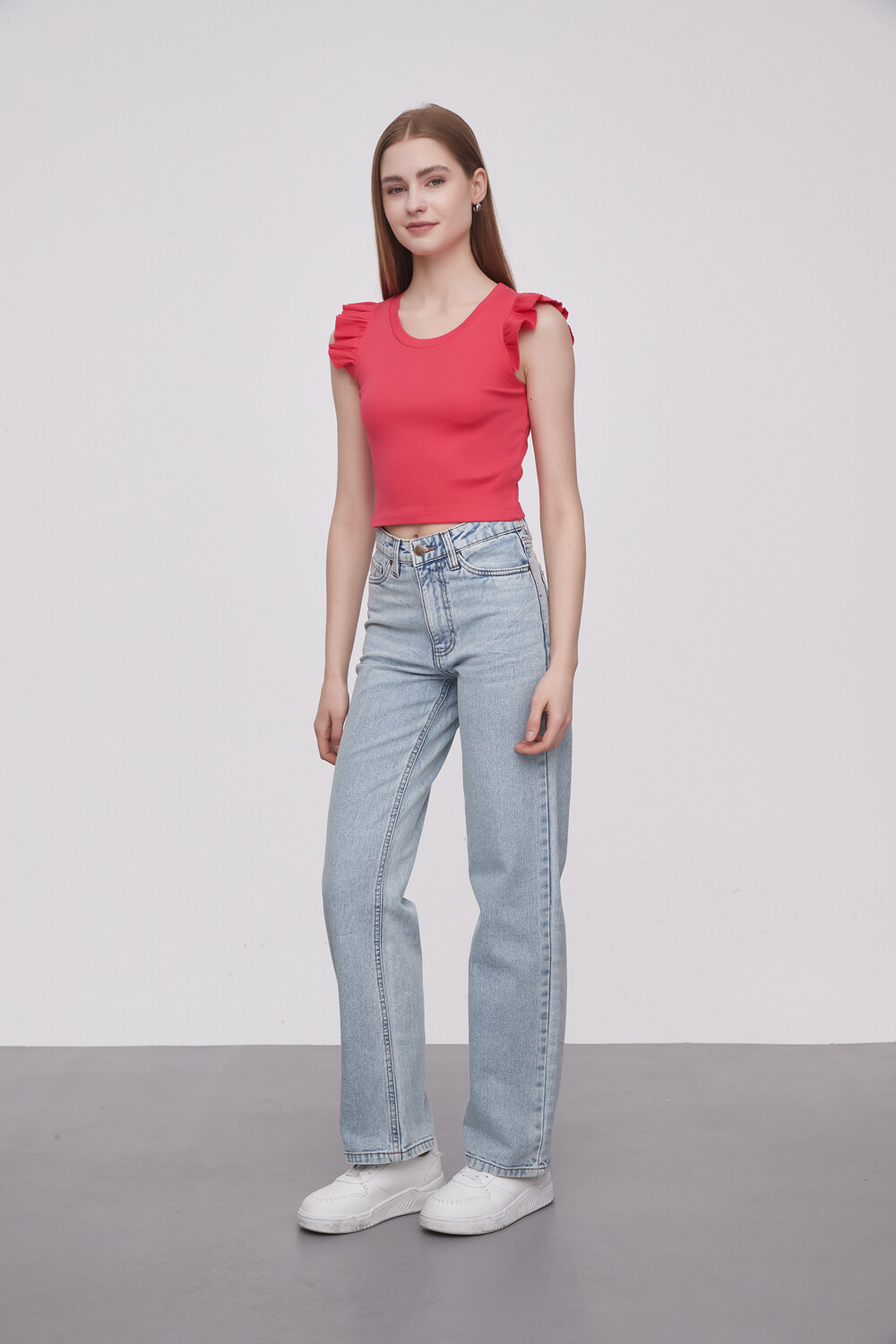 Remera Cetine Rojo Coral