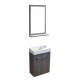Mueble En Mdf Con Espejo Y Estante Color Gris Maderado - 31X21.5X50