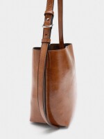 Bolso De Hombro Efecto Craquelado camel