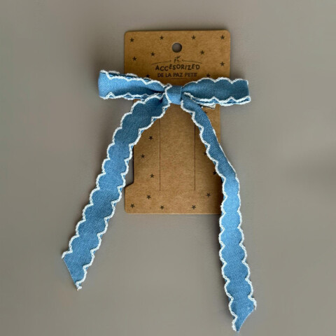 Broches Moña Con Pinza Denim