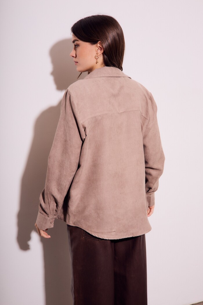 Camisa Gamuza Vegana Mocha