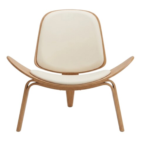 SILLON MADERA BEIGE/BLANCO 90X72X76CM Unica