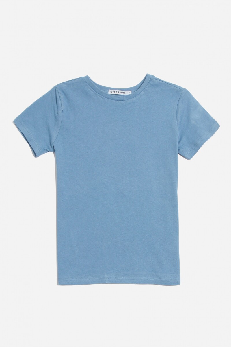 T-shirt manga corta lisa - Azul marino 